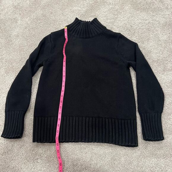 J Crew‎ Women's 100% Cotton Chunky Turtleneck Sweater in Black Size XS - Picture 8 of 9